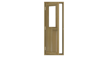 Sawo Houten Saunadeur met Raamvenster 69x189 cm of 70x204  cm. Met dorpel