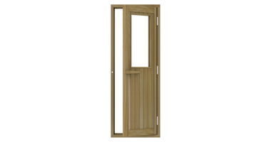Sawo Houten Saunadeur met Raamvenster 69x189 cm of 70x204  cm. Met dorpel