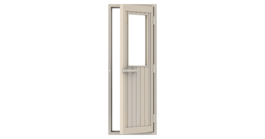 Sawo Houten Saunadeur met Raamvenster 69x189 cm of 70x204  cm. Met dorpel