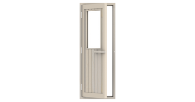 Sawo Houten Saunadeur met Raamvenster 69x189 cm of 70x204  cm. Met dorpel