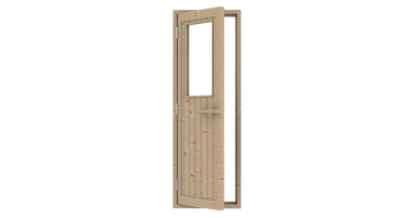 Sawo Houten Saunadeur met Raamvenster 69x189 cm of 70x204  cm. Met dorpel