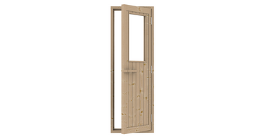 Sawo Houten Saunadeur met Raamvenster 69x189 cm of 70x204  cm. Met dorpel