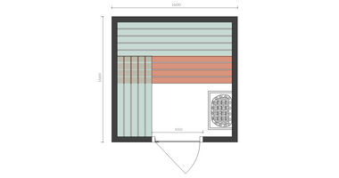 Sauna Zelfbouwpakket 160x160cm
