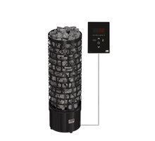 Elektrische saunakachel SAWO Toren Ram Rond Zwart 3P-1P: Saunakachel Aries Zwart 6.0 kW ex. besturing Ni2