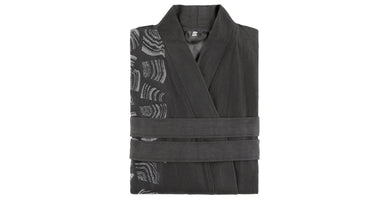 Badjas jacquard zwart