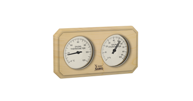 Sawo Rechthoekige Sauna Thermo-Hygrometer met Gesneden Hoeken