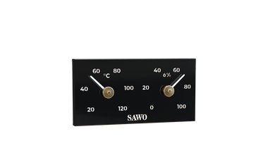 Sawo Zwart Metalen Sauna Thermo-Hygrometer