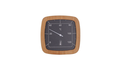 Sauflex Zwart met Elzen Rand Sauna Thermometer
