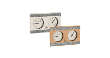 Sawo Rechthoekige Sauna Thermo-Hygrometer met Speksteen Accent