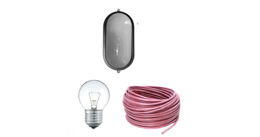 Aansluitset met bulleye wit of zwart , lamp & 3,5m kabel