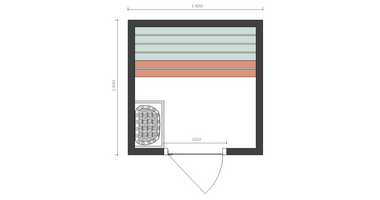 Sauna Zelfbouwpakket 140x140cm