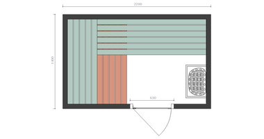 Sauna Zelfbouwpakket 220x140cm