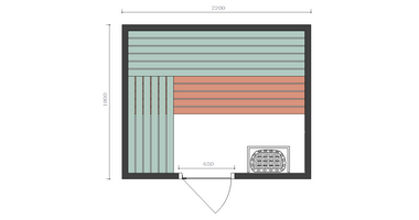 Sauna Zelfbouwpakket 220x180cm