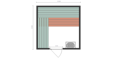 Sauna Zelfbouwpakket 220x220cm