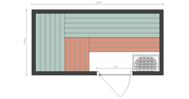 Sauna Zelfbouwpakket 240x120cm