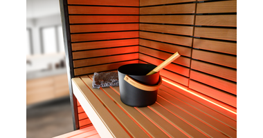 Harvia Zwarte Aluminium Sauna Emmer & Lepel Set