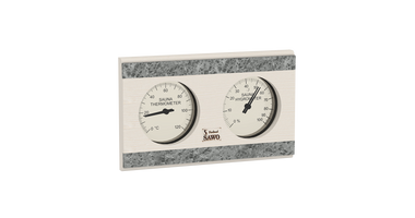 Sawo Rechthoekige Sauna Thermo-Hygrometer met Speksteen Accent