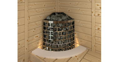 Sawo Kachelinbedding Hoek Hout voor Tower Heater en Aries Saunakachel