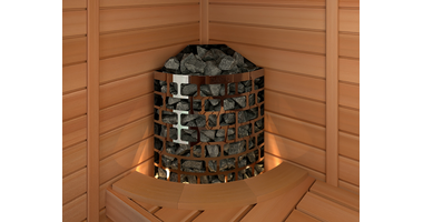 Sawo Kachelinbedding Hoek Hout voor Tower Heater en Aries Saunakachel