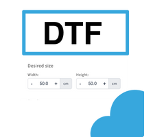 Live Product Options Dimension Upload DTF