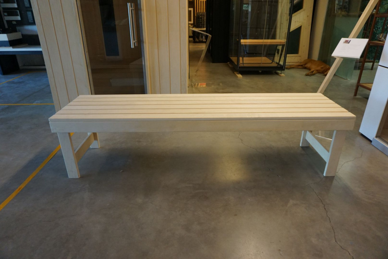 Maatwerk vrijstaande saunabank - abachi 53x200 cm showroommodel