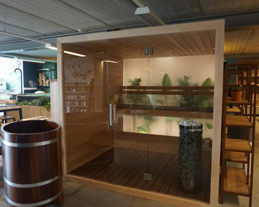 Showroommodel sauna planten wellzijn